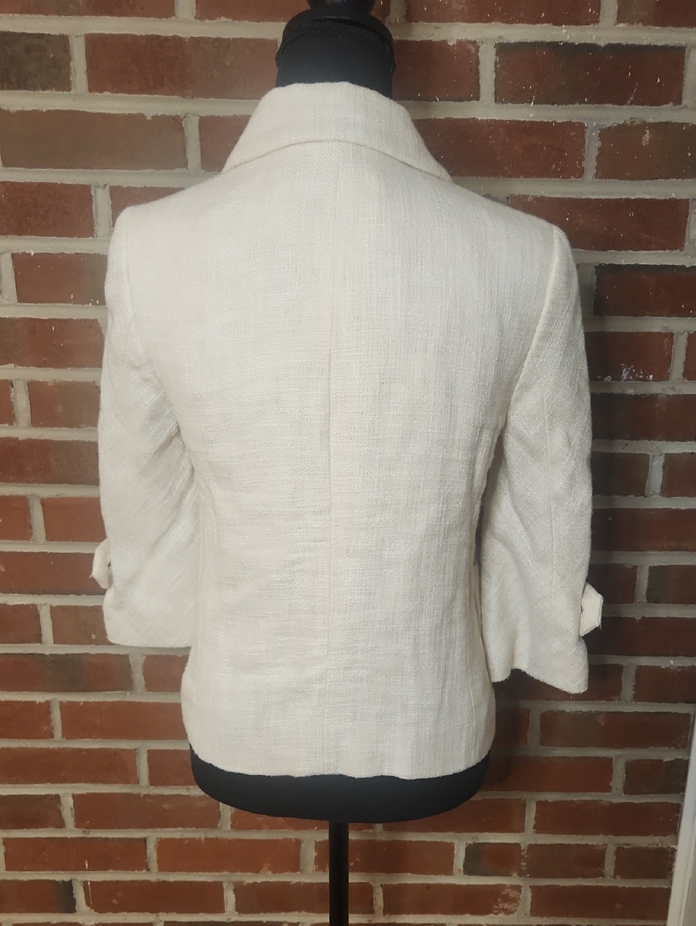 J. Crew Cream Textured Button Jacket, Size 2 - Picture 4 of 11